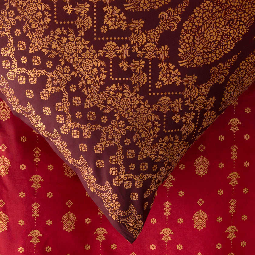 Bettwaesche gold decor rot