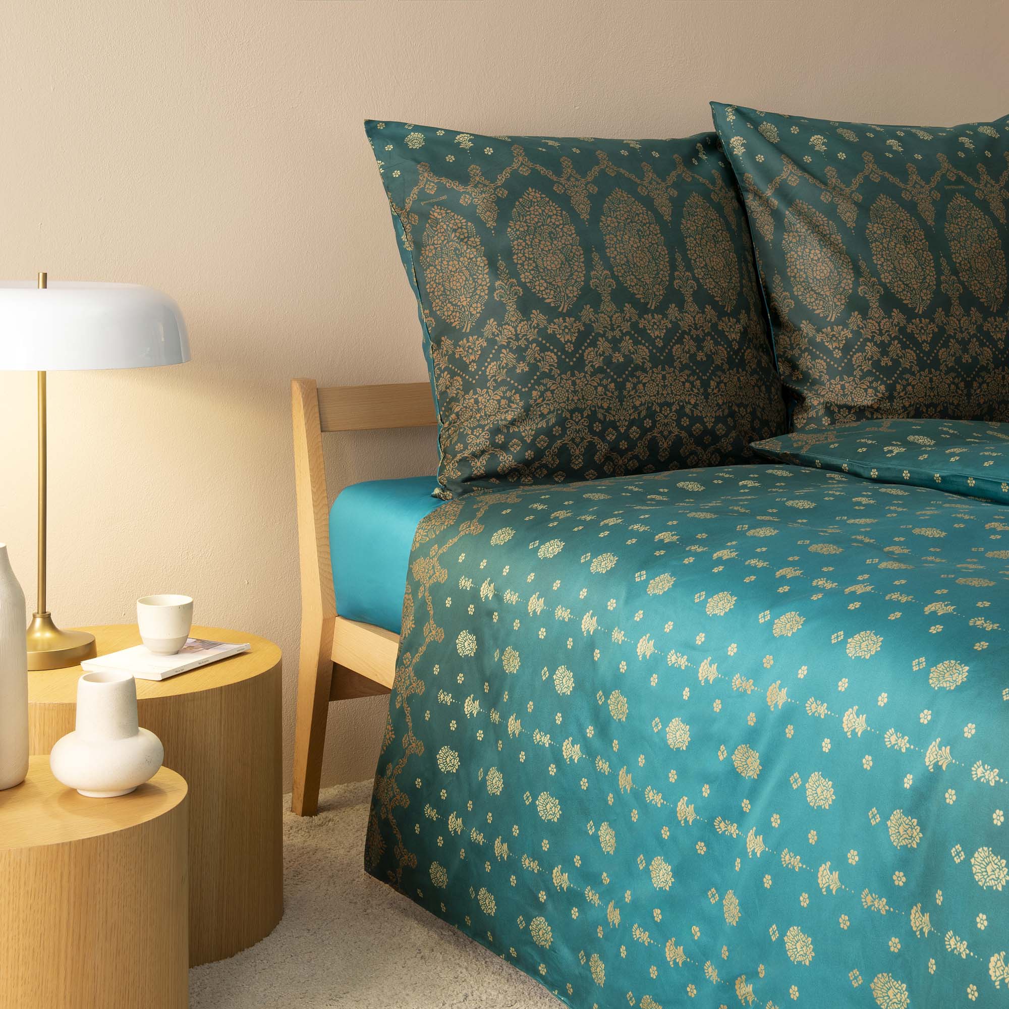 Bettwaesche gold decor grün