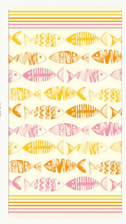 Strandtuch Fisch  orange