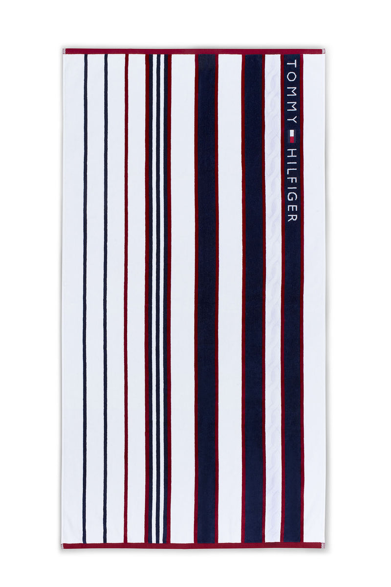 Strandtuch Red and Blue Striped